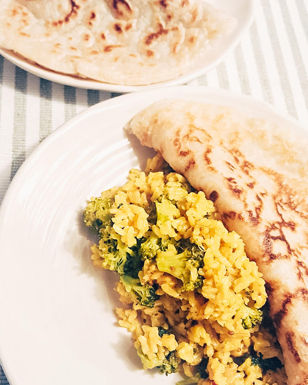 Lemon Turmeric Rice with Paleo Naan Bread